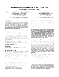 Multimodal Communication in the Classroom: What does it mean for
