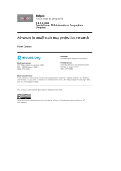 Advances in small-scale map projection research - Belgeo