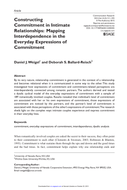 Constructing Commitment in Intimate Relationships