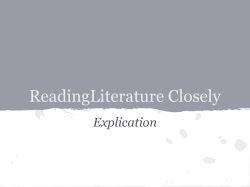 ReadingLiterature Closely