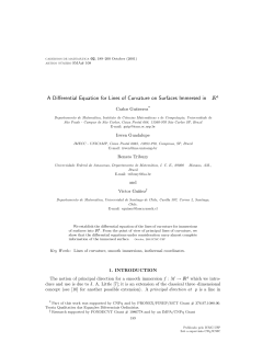A Differential Equation for Lines of Curvature on - ICMC