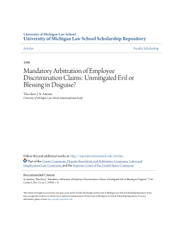 Mandatory Arbitration of Employee Discrimination Claims