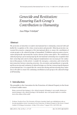 Genocide and Restitution: Ensuring Each Group`s Contribution to