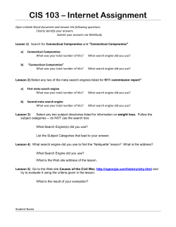 CIS 103 &ndash; Internet Assignment