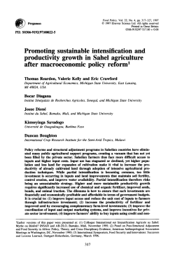 Promoting sustainable intensification and productivity