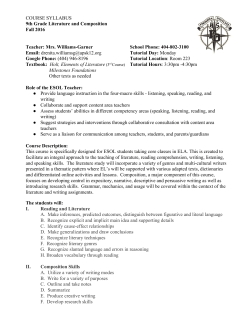 9th Grade Literature - Atlanta Public Schools