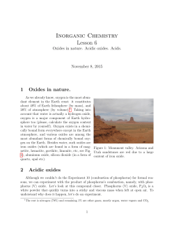 Inorganic Chemistry Lesson 6