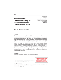 Results From a Controlled Study of the iPad Fractions Game Motion