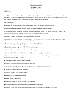 MOLINA HEALTHCARE CASE MANAGER II Job Summary