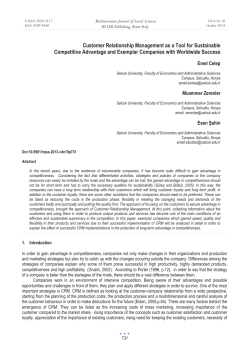 Customer Relationship Management as a Tool for