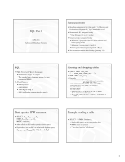 SQL - Duke CS
