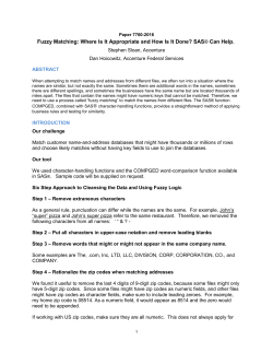 Fuzzy Matching: Where Is It Appropriate and How Is It