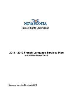 French Language Services Plan 2011-2012