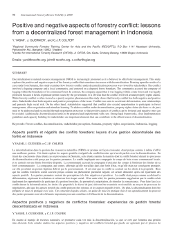 Positive and negative aspects of forestry conflict