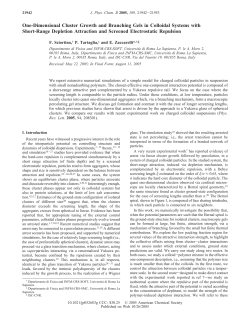 One-Dimensional Cluster Growth and Branching Gels in Colloidal