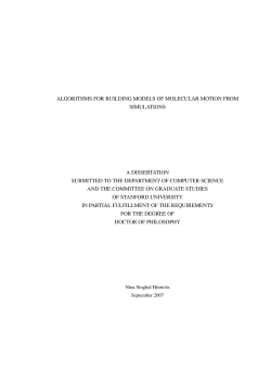 Algorithms for building models of molecular motion from