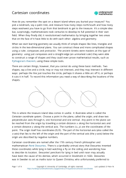 Cartesian coordinates - Underground Mathematics