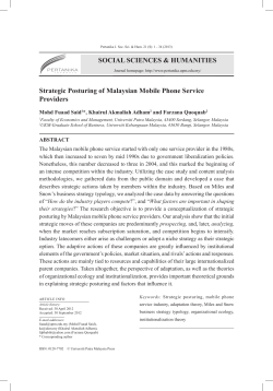 Strategic Posturing of Malaysian Mobile Phone