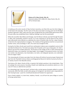 History of St. Mary Parish, Otis, IN.