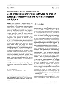 Does predation danger on southward migration curtail parental