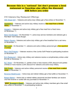 Because this is a "national" list don`t presume a local restaurant or