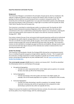 Equal Pay and Gender Pay