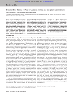 Beyond Hox: the role of ParaHox genes in normal and malignant