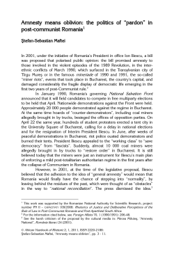 Amnesty means oblivion: the politics of ―pardon