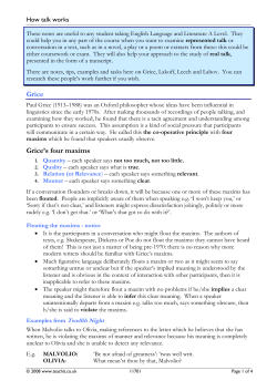 Grice Grice`s four maxims