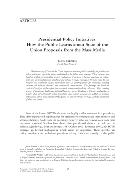 Presidential Policy Initiatives: How the Public Learns about State of