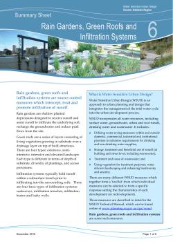 Rain Gardens, Green Roofs and Infiltration Systems 6