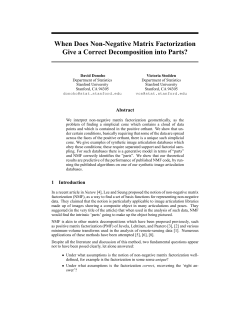 When Does Non-Negative Matrix Factorization Give a Correct