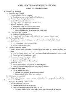 UNIT 5 &ndash; CHAPTER 12, 13 DEPRESSION TO NEW DEAL Chapter