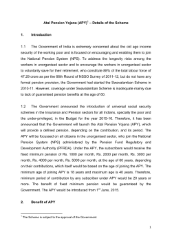 Atal Pension Yojana (APY)