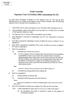 Supreme Court CivilRules 2006 (Amendment N0 33)