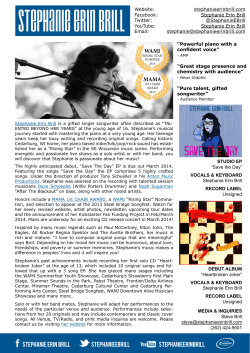 STEPHANIE ERIN BRILL Website: