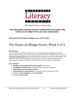 The House on Mango Street - Minnesota Literacy Council