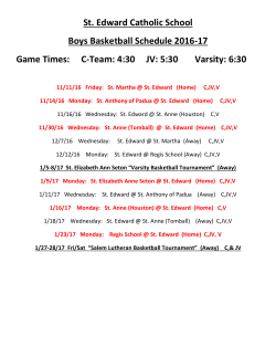 St. Edward Catholic School Boys Basketball Schedule 2016