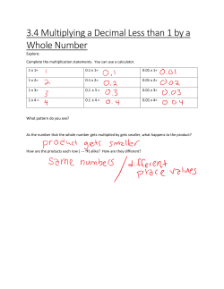 3.4 Multiplying a Decimal Less than 1 by a Whole Number