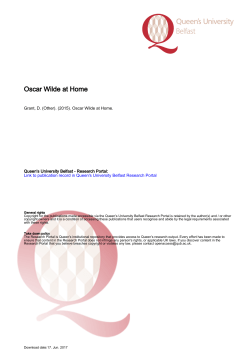 Oscar Wilde at Home - Pure - Queen`s University Belfast