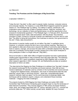 The Promises and the Challenges of Big Social Data