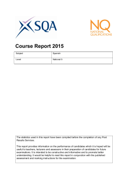 2015 National 5 Spanish Course Report