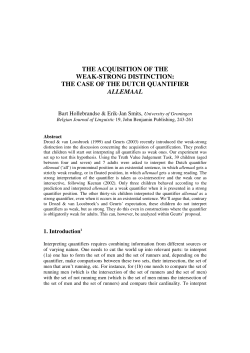 THE ACQUISITION OF THE WEAK-STRONG DISTINCTION: THE