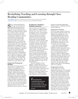 Revitalizing Teaching and Learning through Class Reading