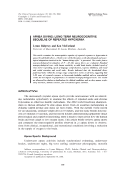 APNEA DIVING: LONG-TERM NEUROCOGNITIVE SEQUELAE OF