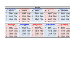1 8:40 AM 10:30 AM 5 8:40 AM 10:25 AM 1 8:40 AM 10:20 AM 5 8