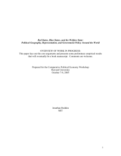 Red States, Blue States, and the Welfare State: Political Geography