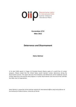 Deterrence and Disarmament
