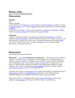 Biology online Homeostasis Homeostasis