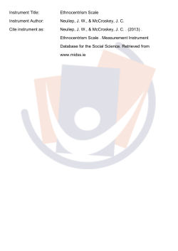 Ethnocentrism Scale Instrument Author
